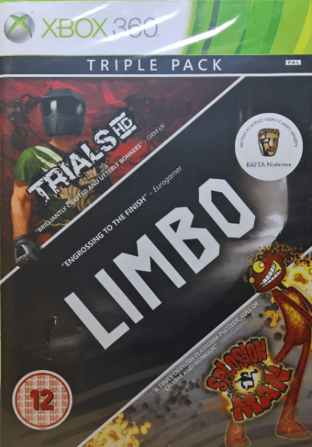 Triple Pack: Limbo, Trials HD, Splosion Man box art for Xbox 360
